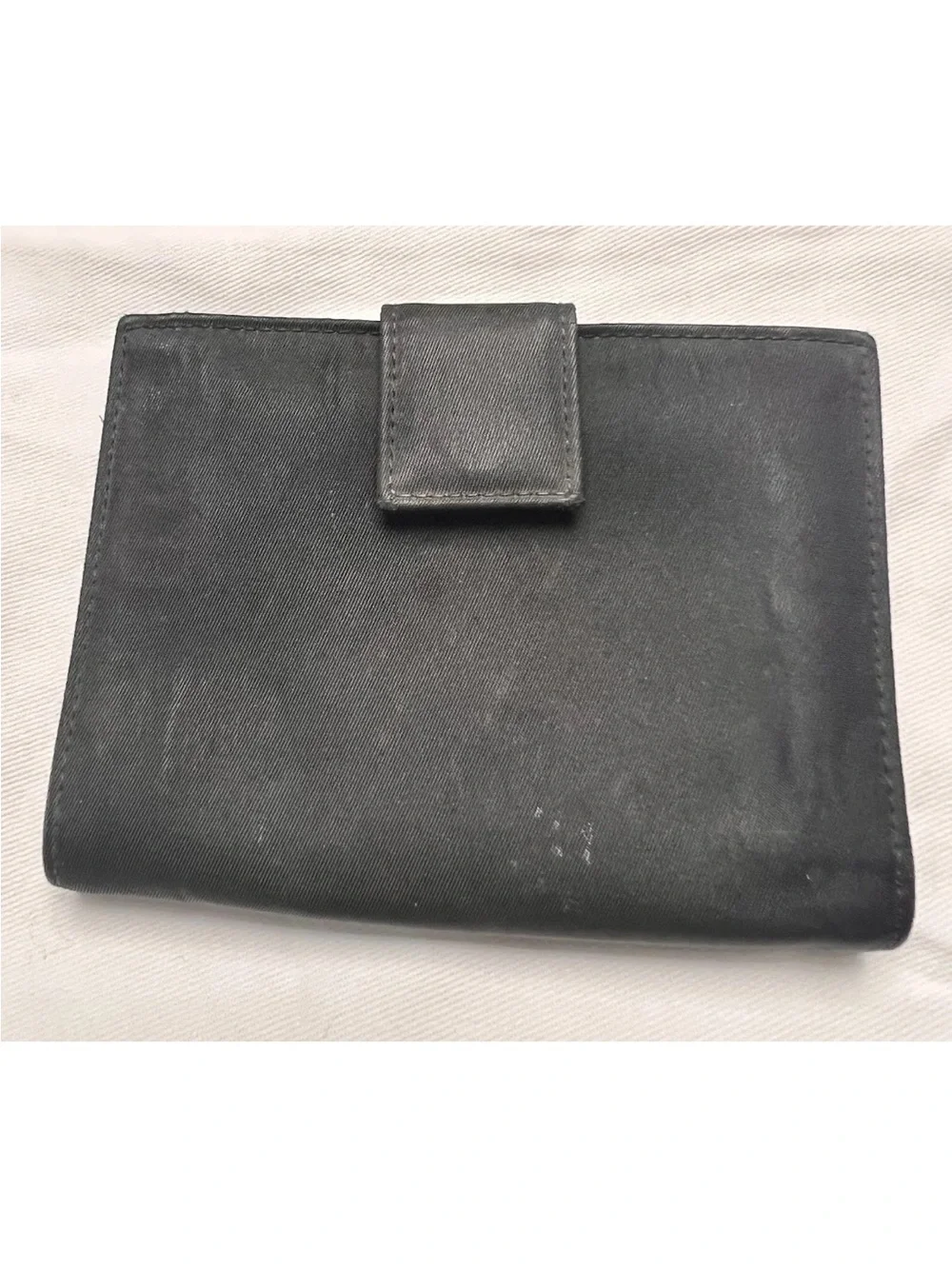 Prada Black Triangle Logo Fold Wallet